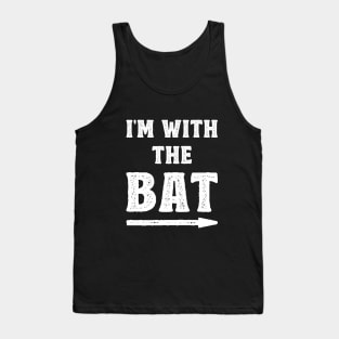 Funny Halloween I'm With The Bat Costume Couple (White) Tank Top